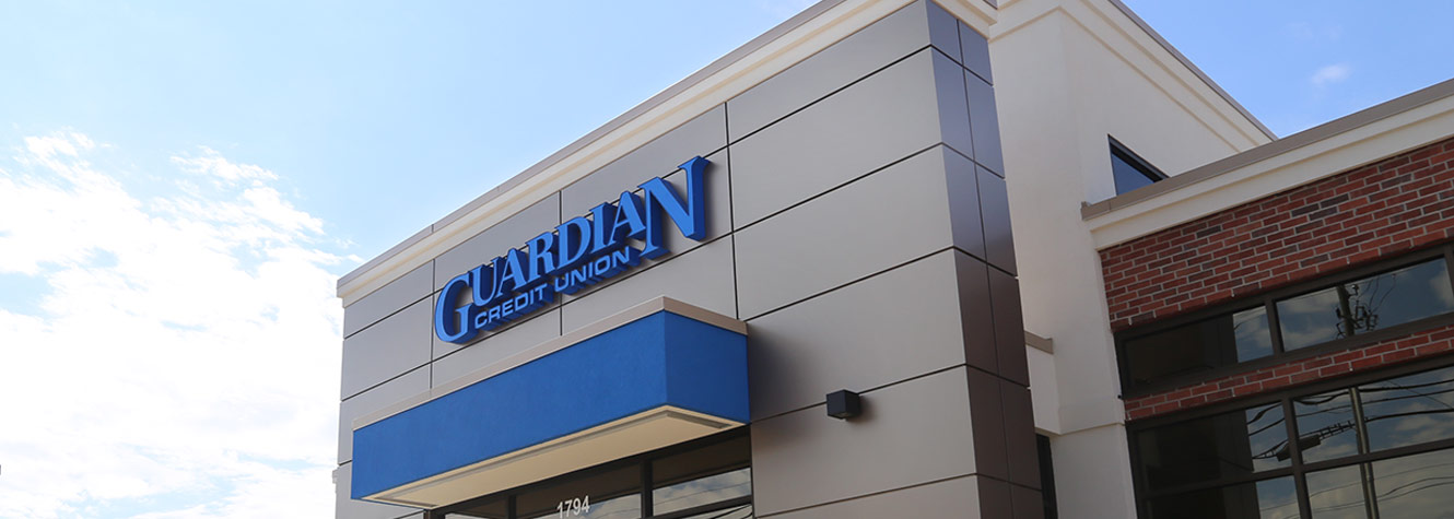 photo of the outside of the Guardian Credit Union branch in Prattville Alabama.