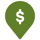 Green map pin icon with dollar sign, representing Guardian Credit Union Smart ATMs and Interactive Teller locations