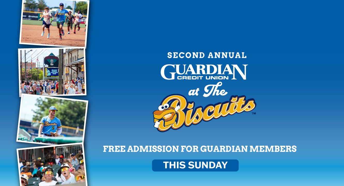 Guardian Day at the Biscuits. Free Admission for Guardian Members This Sunday