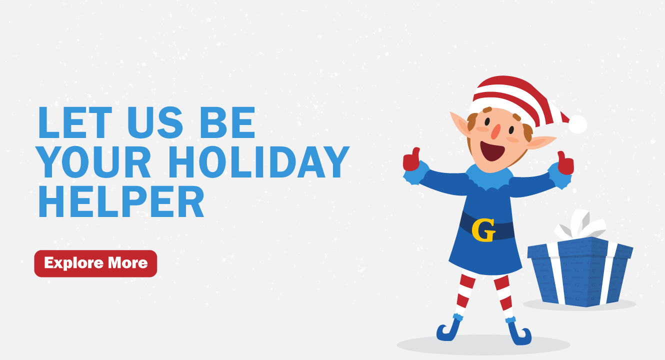 Let Guardian be your holiday helper graphic with elf