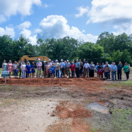 Guardian Credit Union team members and member of the community at the Pine Level new branch groundbreaking.