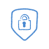 Keep Your Personal Info Secure,  A shield with a lock icon